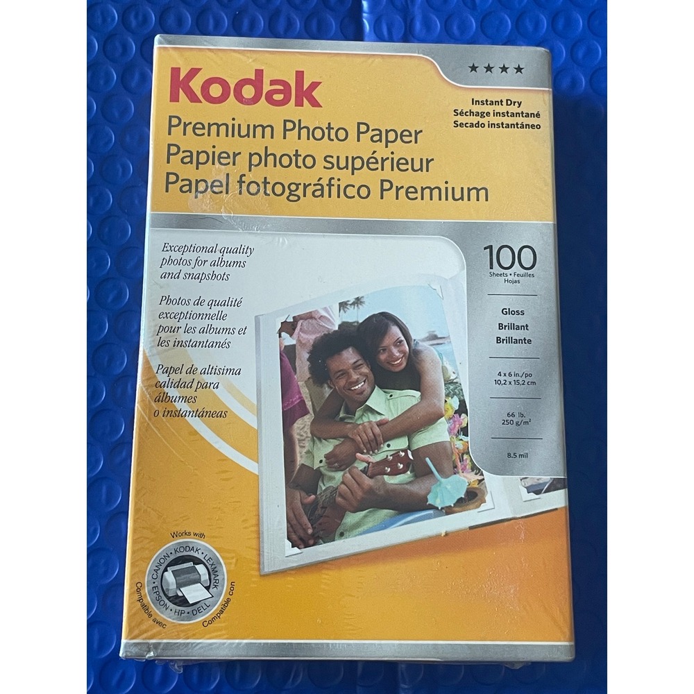 Kodak‎ Premium Photo Paper Glossy 100 Sheets 4x6 White Inkjet 103 4388